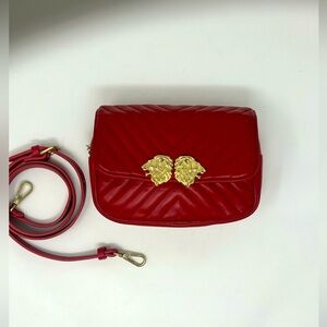 Zara Red Quilted Crossbody Bag